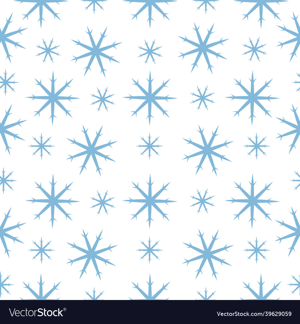 Snowflakes seamless pattern with the image vector image Snowflakes seamless pattern with the image