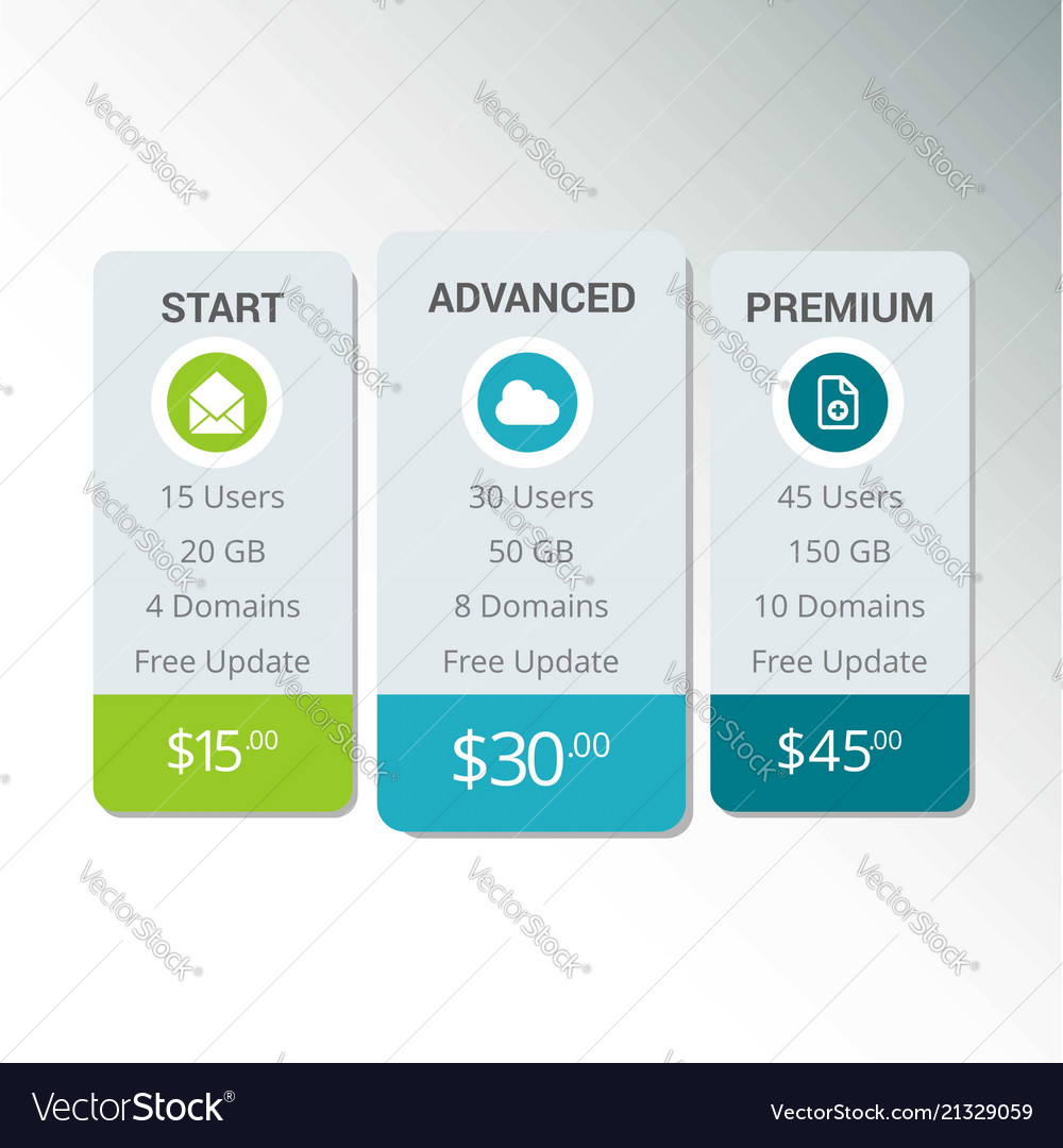 Web boxes hosting plans eps10