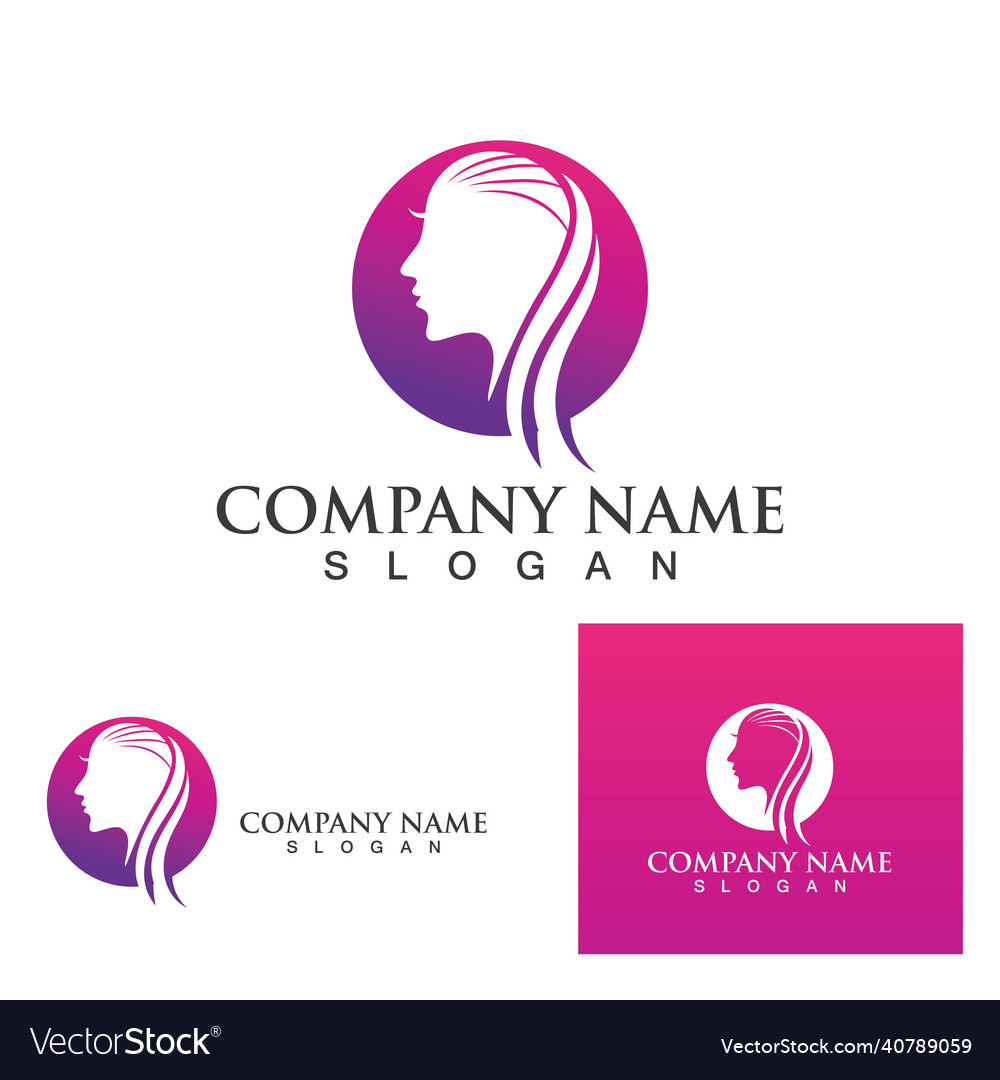 Women hair salon logo and symbol Royalty Free Vector Image