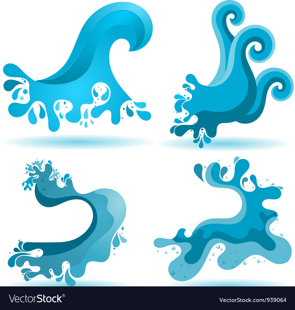 A set signs water eps10 Royalty Free Vector Image