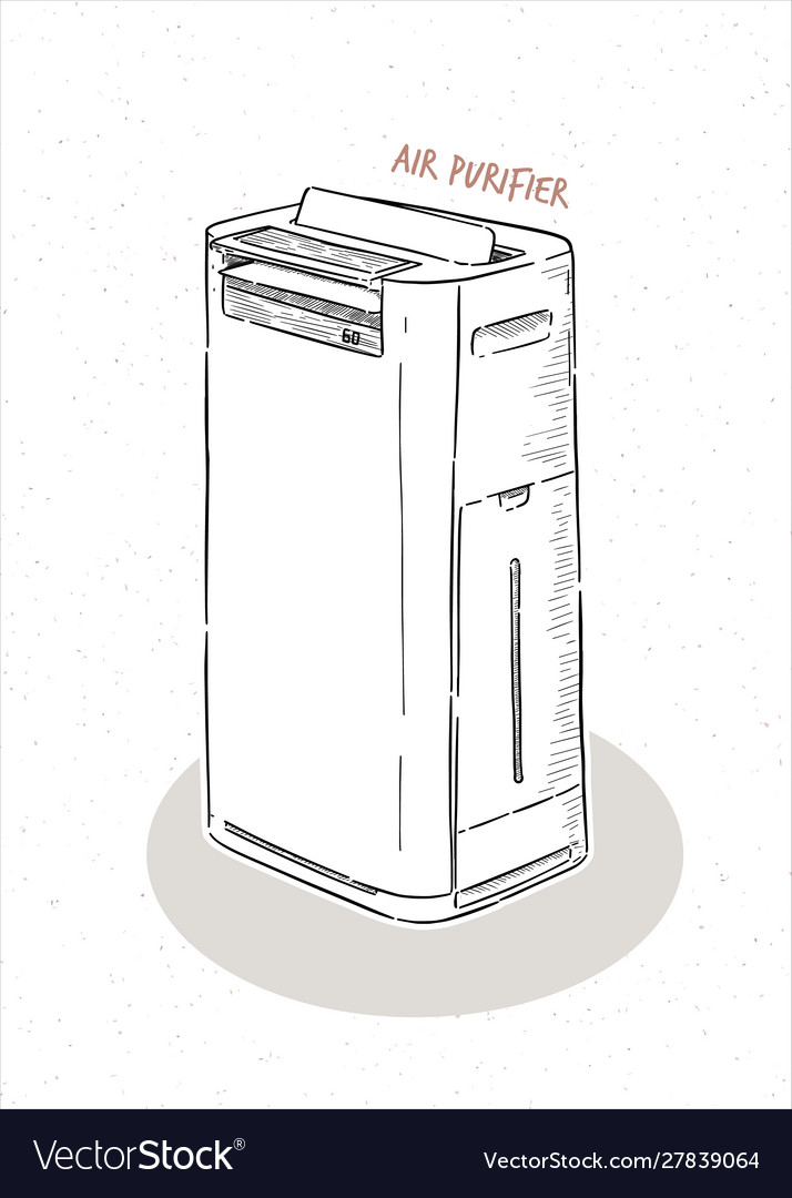 Air Purifier Hand Draw Sketch Royalty Free Vector Image