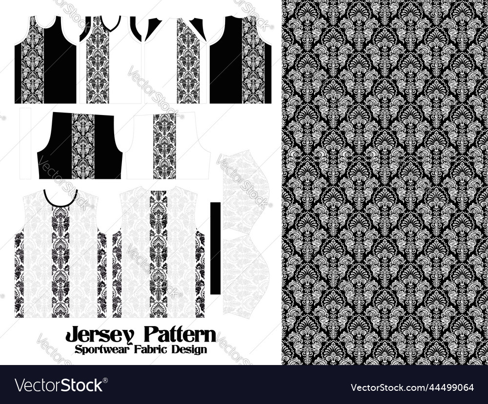 Batik 3 jersey sublimation pattern design Vector Image