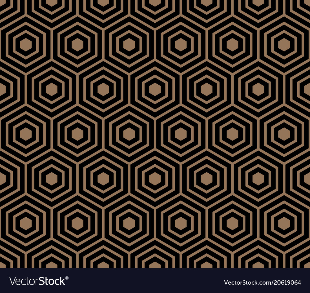 Black and Gold Hexagonal Pattern
