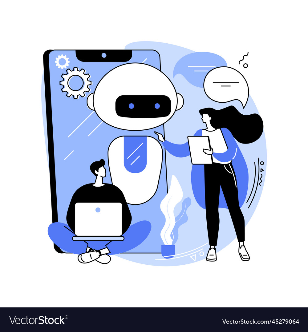 Chatbot app development abstract concept vector image Chatbot app development abstract concept