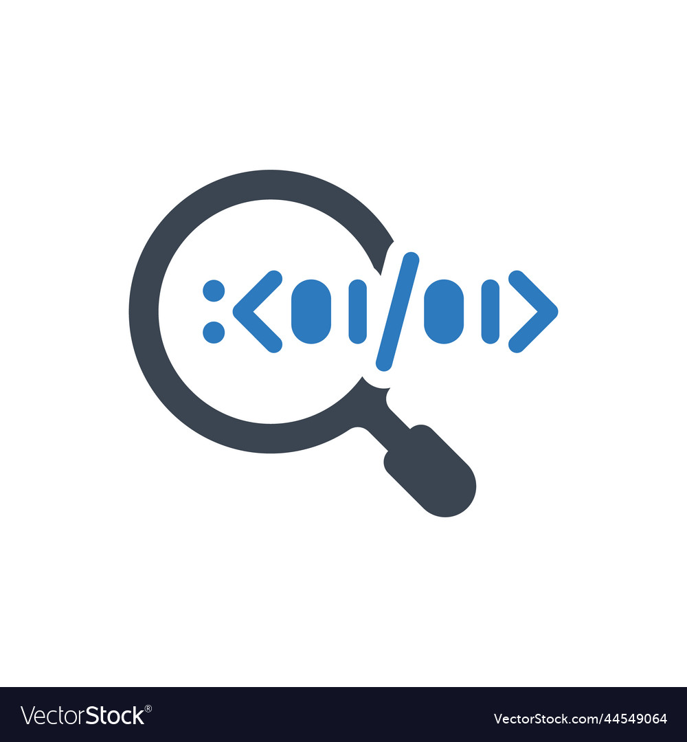 Code magnifying search icon