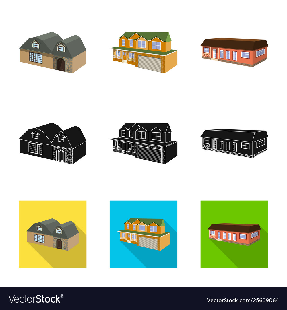 Design facade and housing icon vector image Design facade and housing icon
