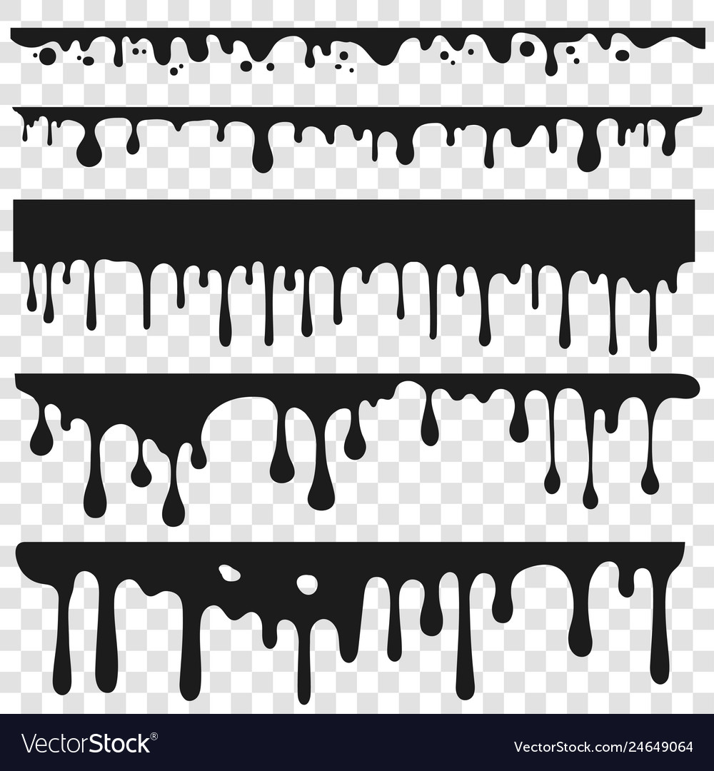 Dripping oil black paint liquid stain current Vector Image