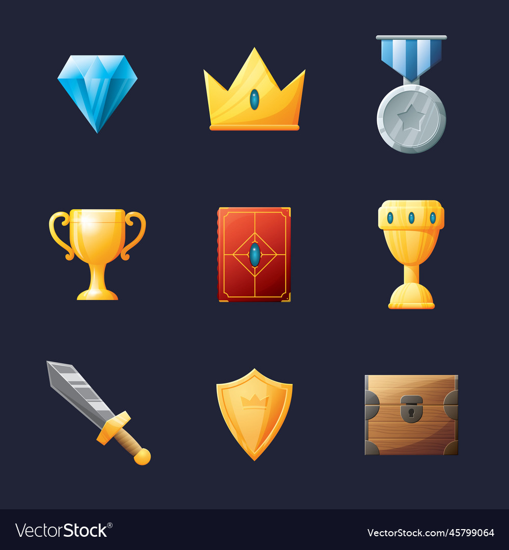 Game ui assets set gaming user interface icons vector image Game ui assets set gaming user interface icons