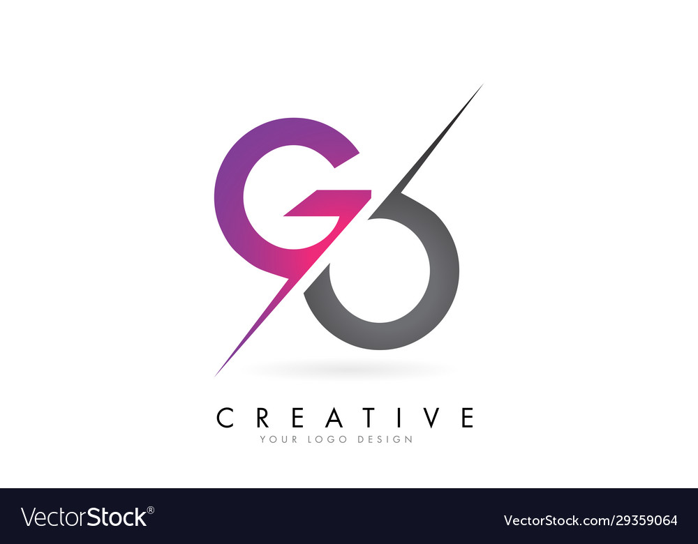 Go g o letter logo with color block design Vector Image