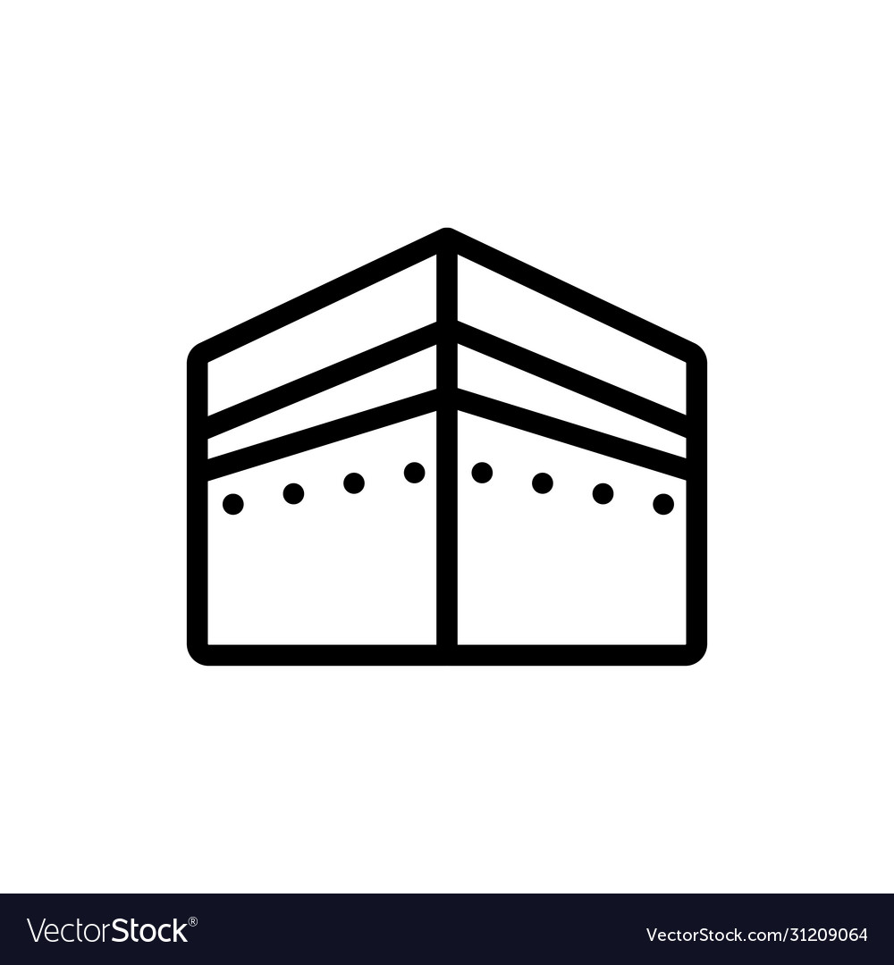 Kaaba stone angular view icon outline