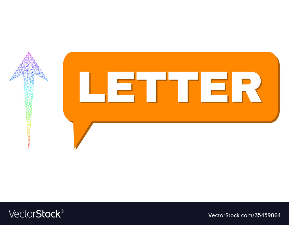 Rainbow net gradient arrow up icon and letter
