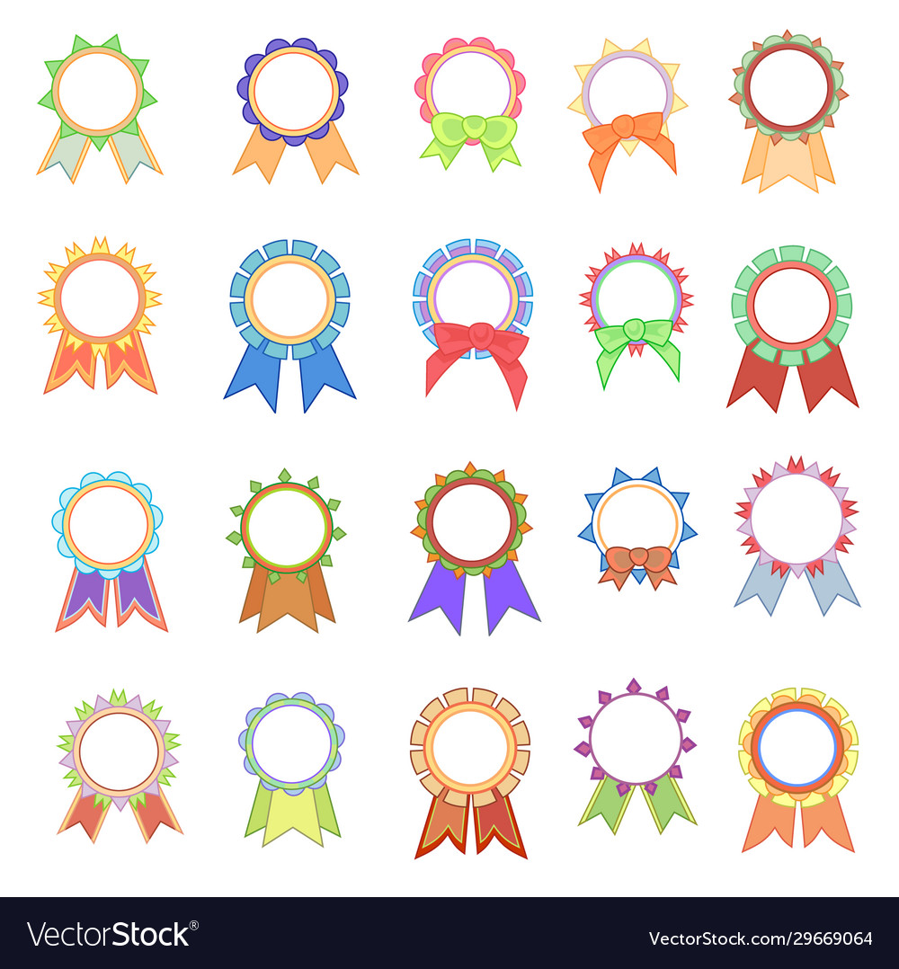 Set awards ribbons icons Royalty Free Vector Image