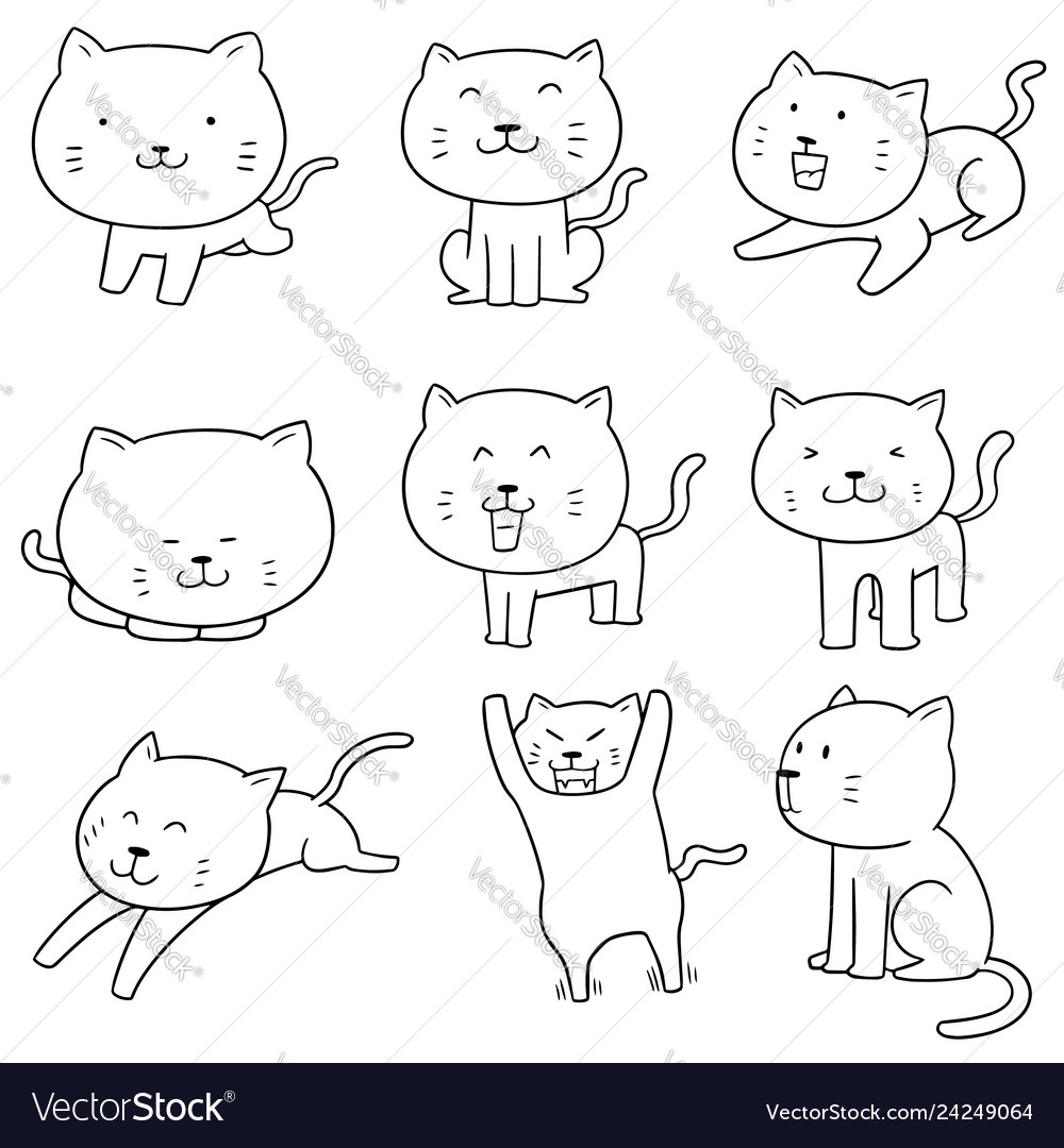 Set of cats Royalty Free Vector Image - VectorStock