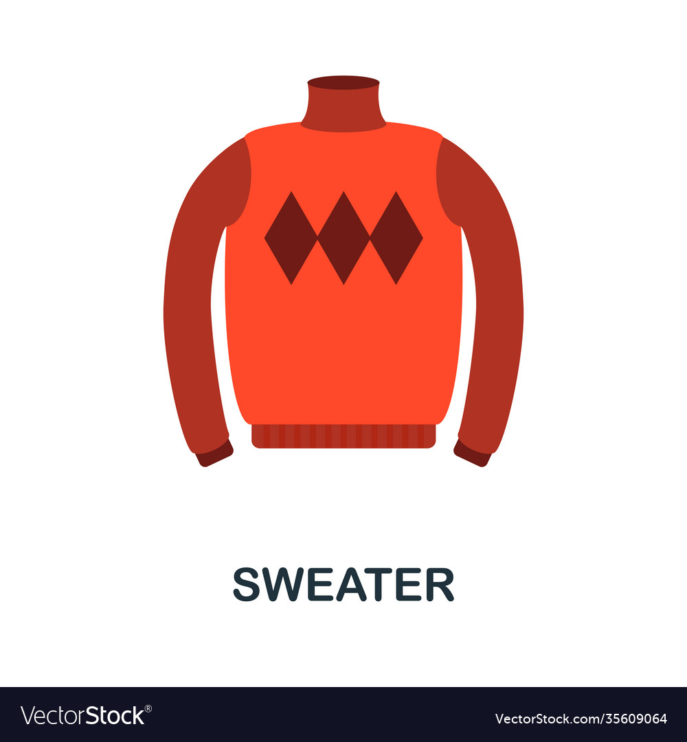 Sweater flat icon color simple element from