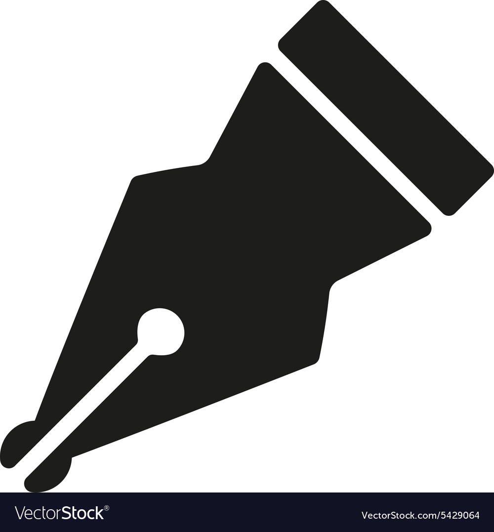 The pen icon Fountain Pen symbol Flat Royalty Free Vector