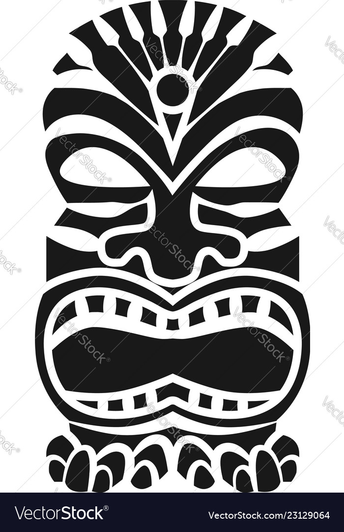 Tribal mask idol icon simple style Royalty Free Vector Image