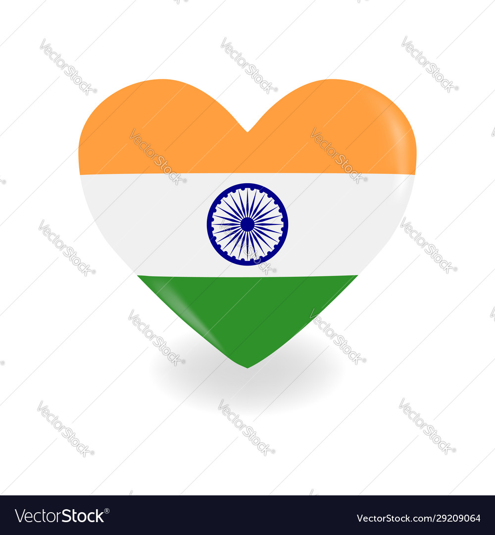 Volumetric india heart on white background casts