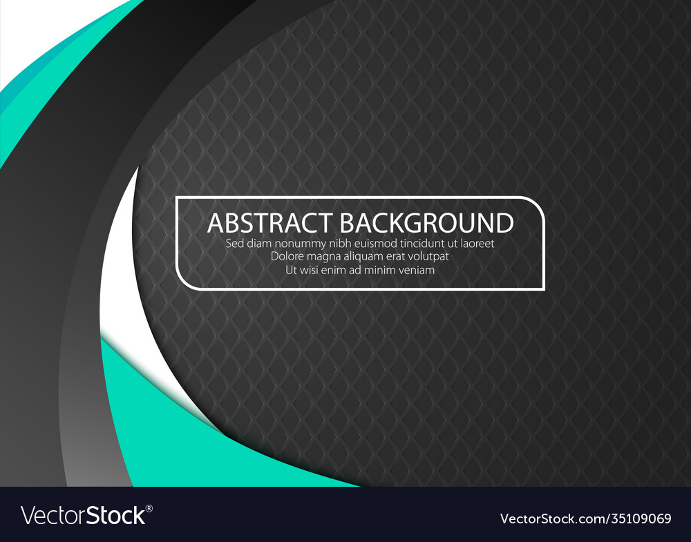 Black background with green cyan curve line color vector image Black background with green cyan curve line color