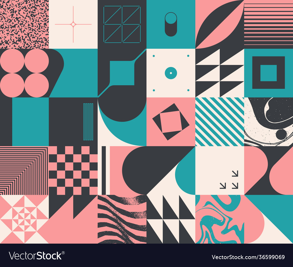 Brutalism design abstract pattern vector image Brutalism design abstract pattern