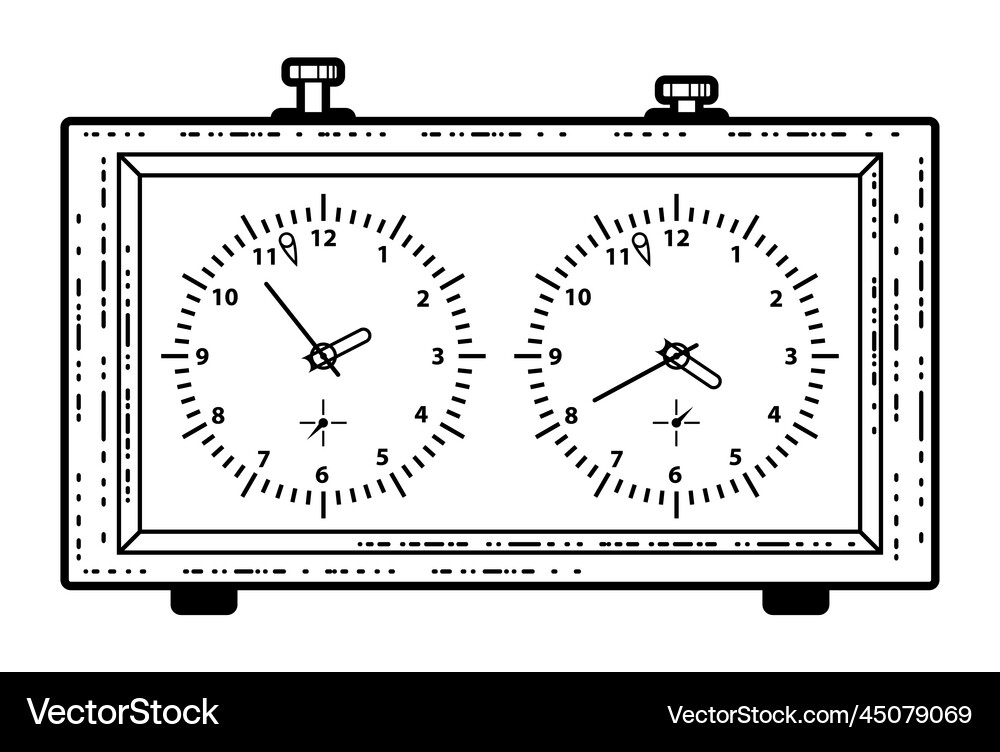 Chess clock classic watches for game Royalty Free Vector