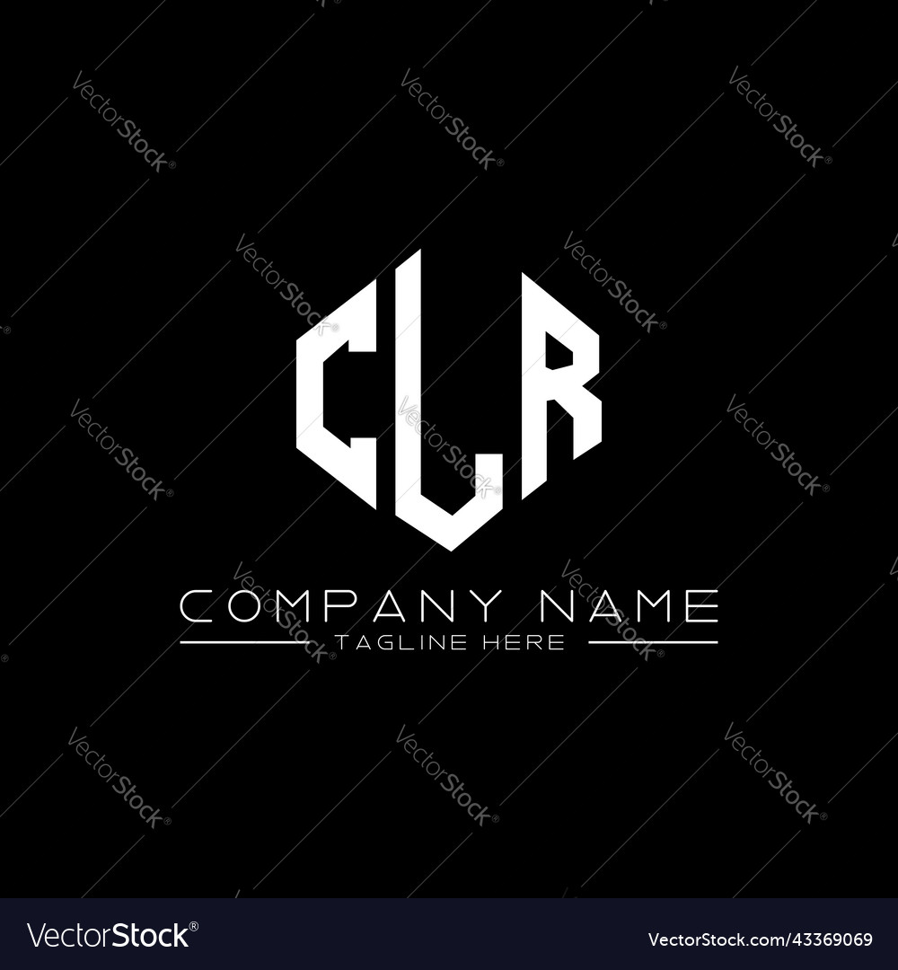 Clr letter logo design with polygon shape