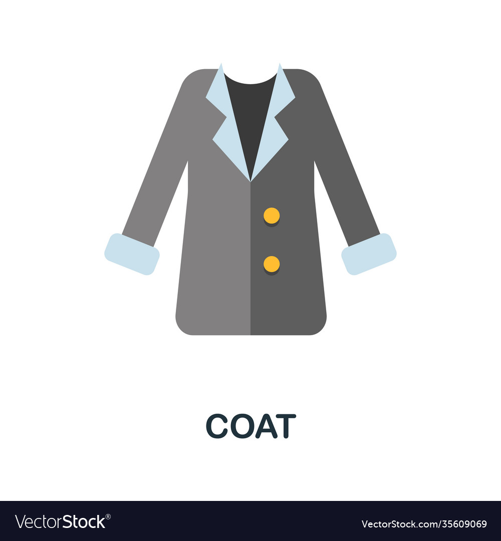 Coat flat icon color simple element from clothes