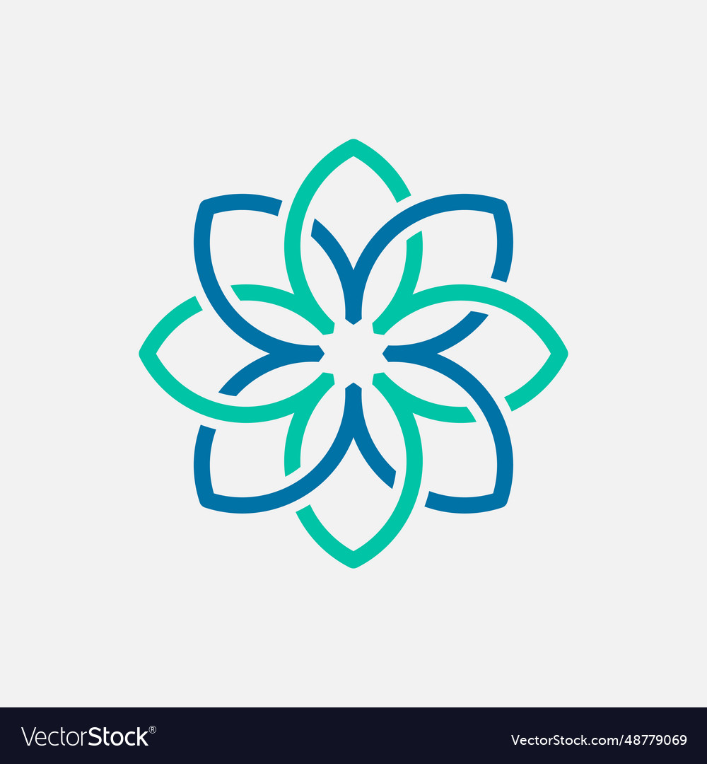 Eight leaf logo beautiful flower logo Royalty Free Vector