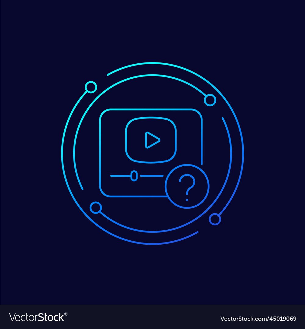 Explainer video line icon for web