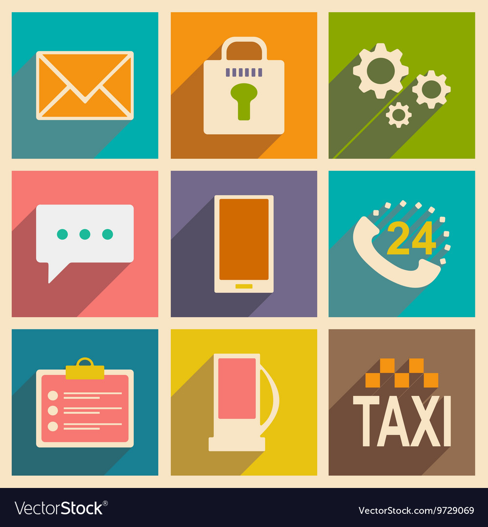 Flat with shadow concept and mobile application