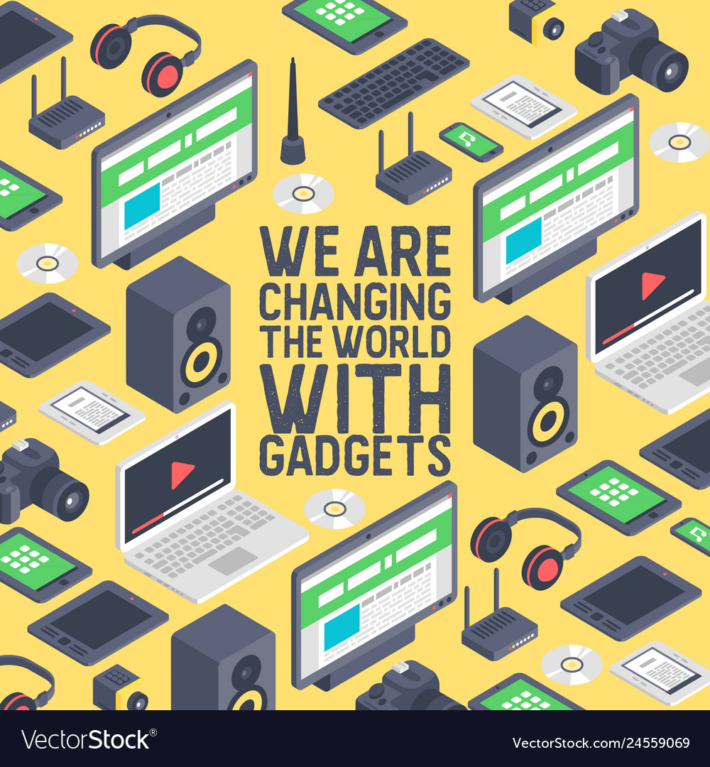 Gadget seamless pattern digital device