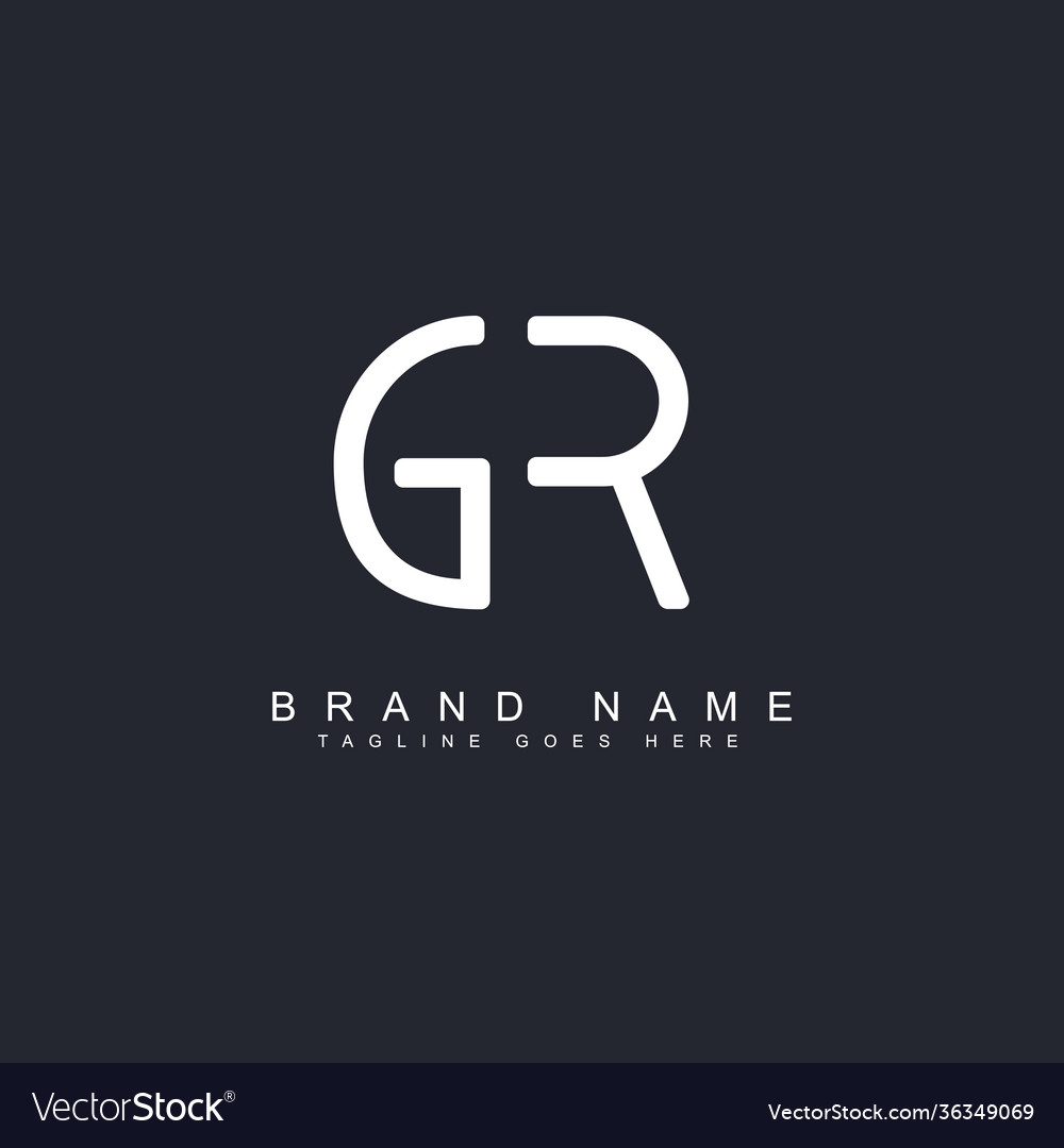 Gr initial letter logo - minimal logo design Vector Image