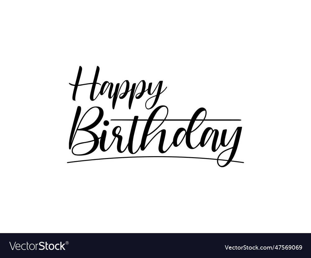 Happy birthday text lettering calligraphy Vector Image