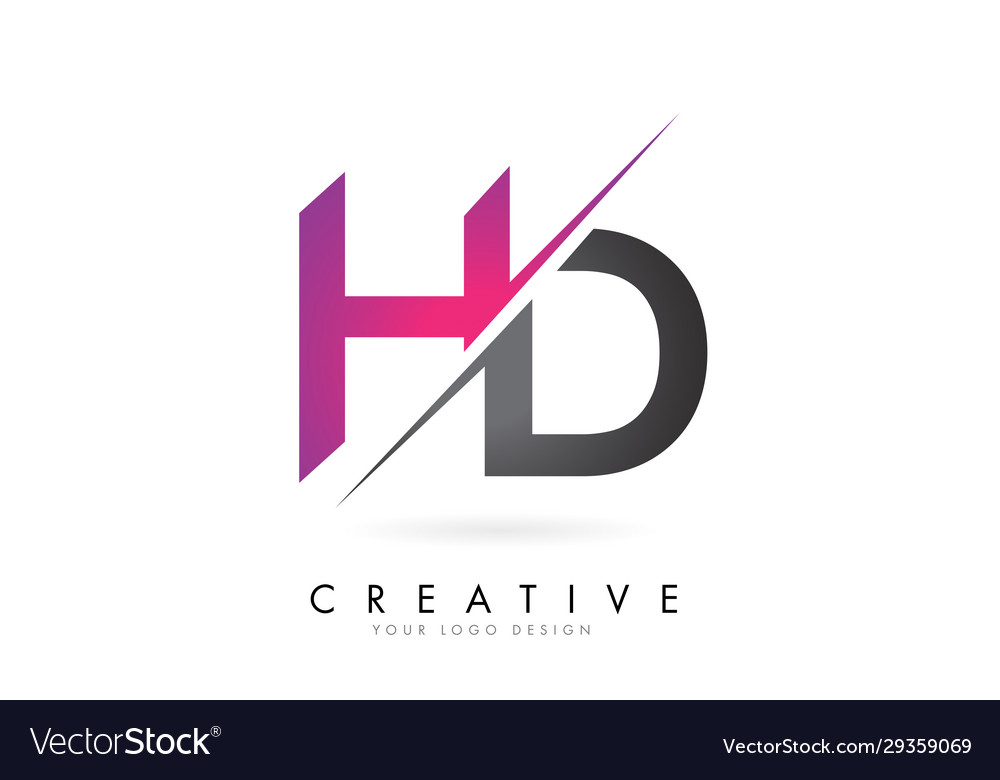 Hd H D Letter Logo With Color Block Design And Vector Image