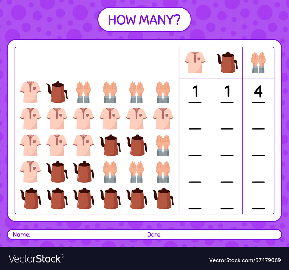 How many counting game with ramadan icon vector image How many counting game with ramadan icon