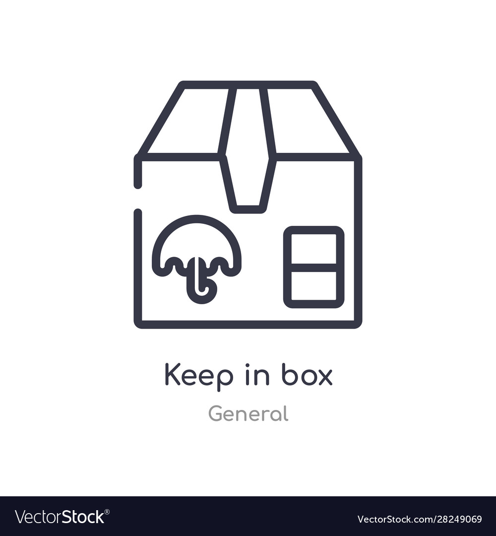 Keep in box outline icon isolated line from