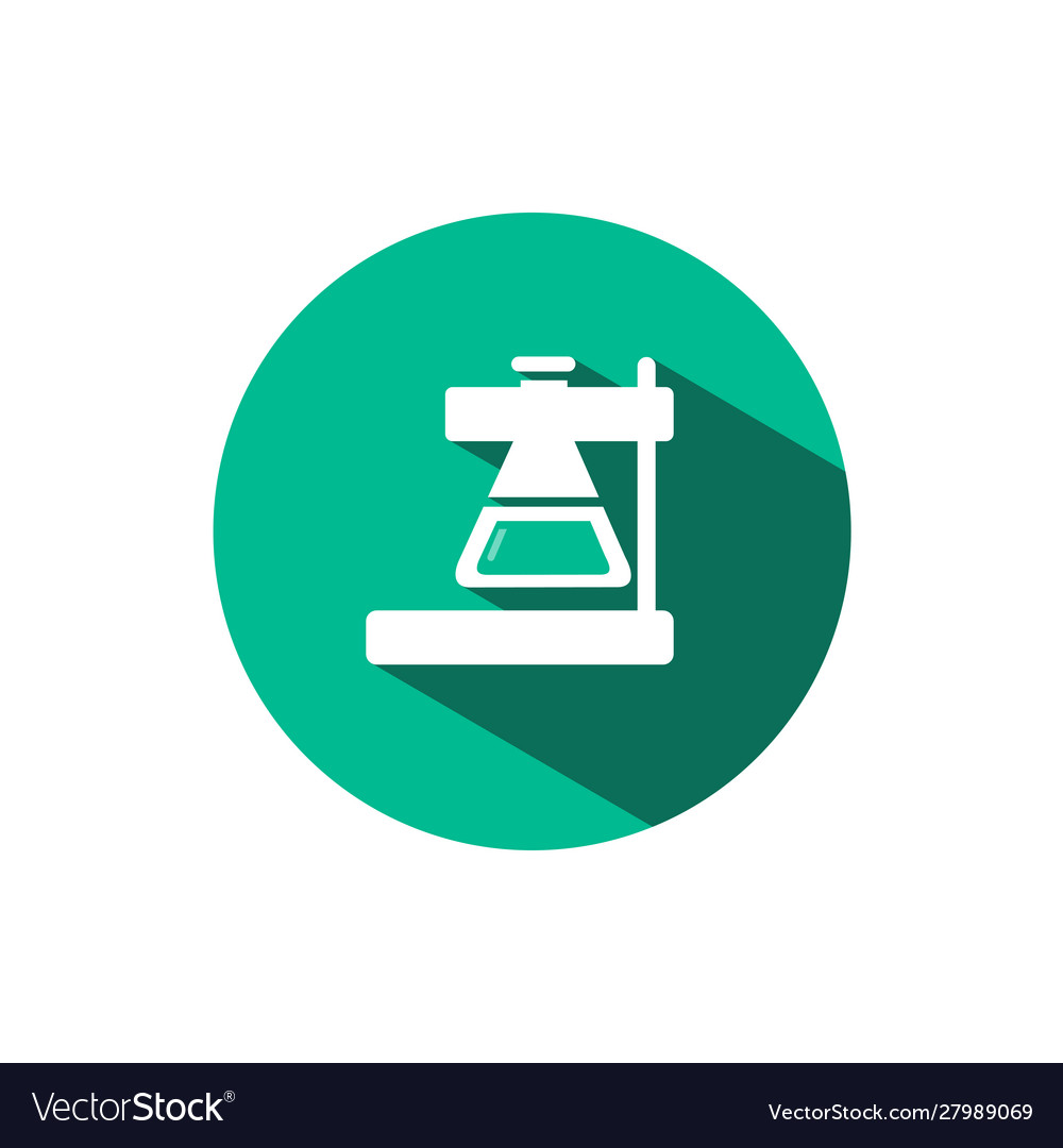 Laboratory conical flask icon with shadow