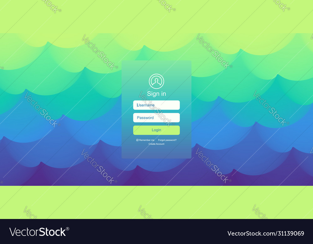 Login user interface modern screen design vector image Login user interface modern screen design
