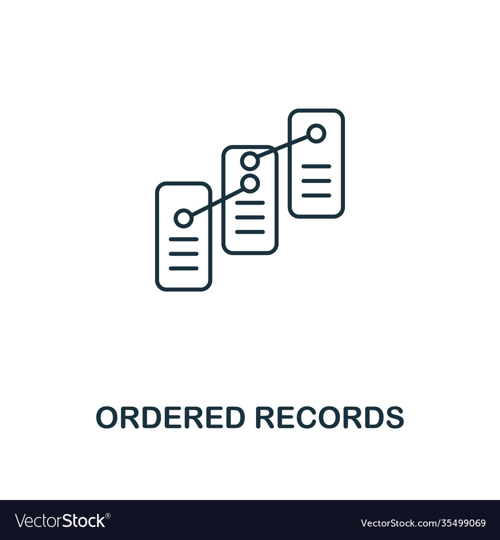 Ordered records outline icon thin line style