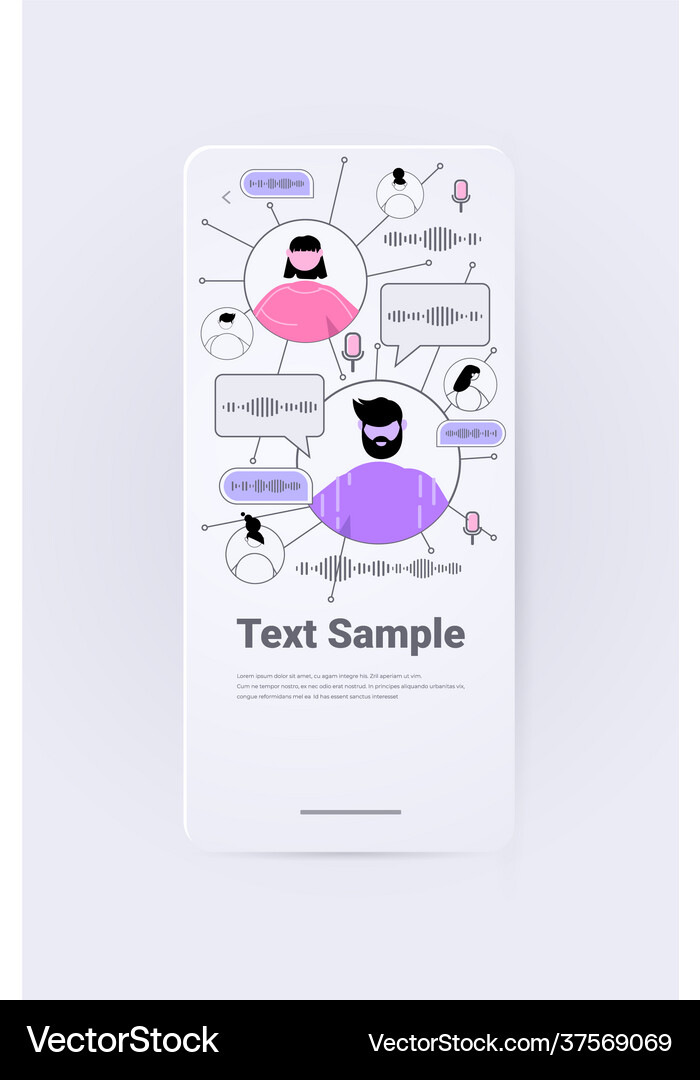 People communicating voice messages in mobile Vector Image