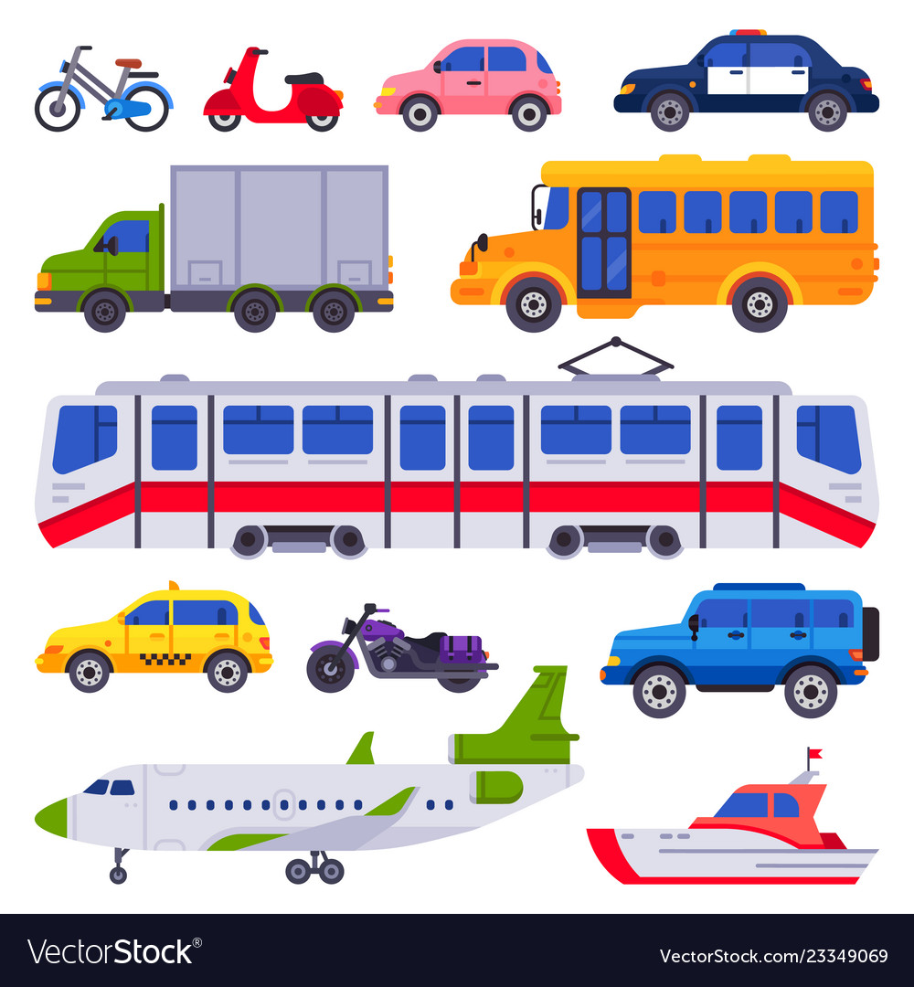 Public transport taxi car vehicle city train and Vector Image