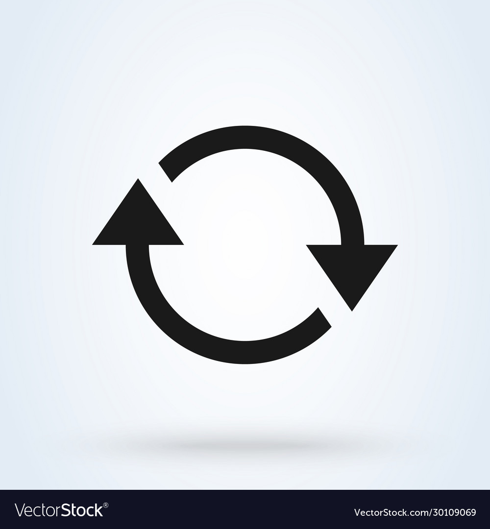 Refresh and circle symbol simple modern icon Vector Image Refresh and circle symbol simple modern icon