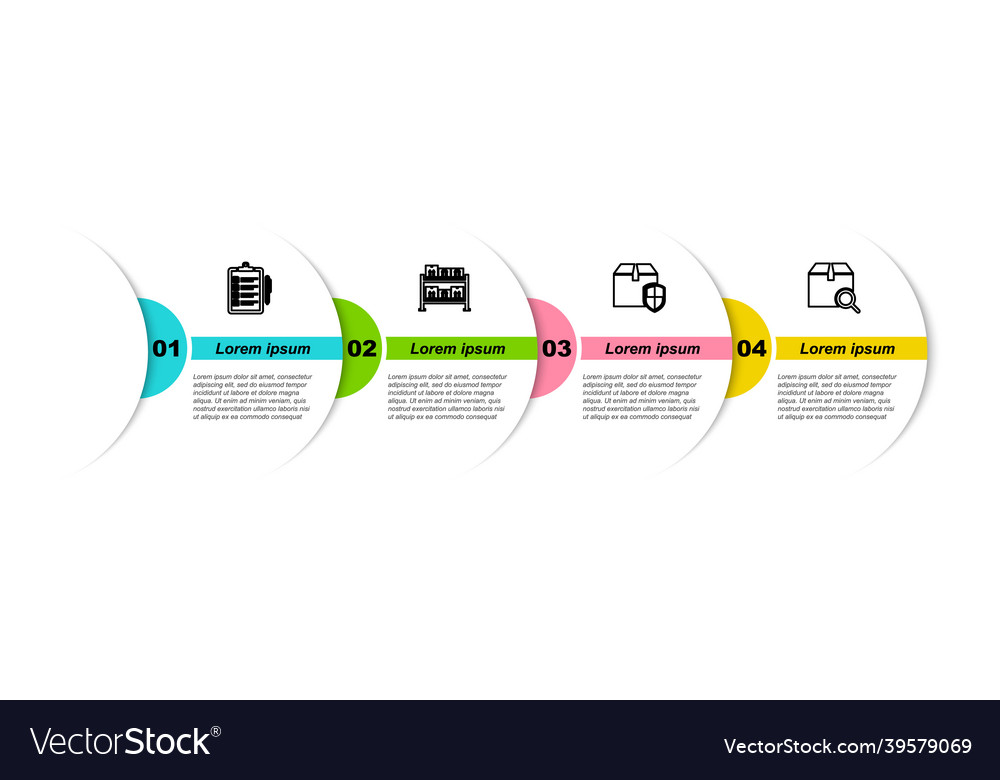 Set line verification of delivery list warehouse Vector Image Set line verification of delivery list warehouse