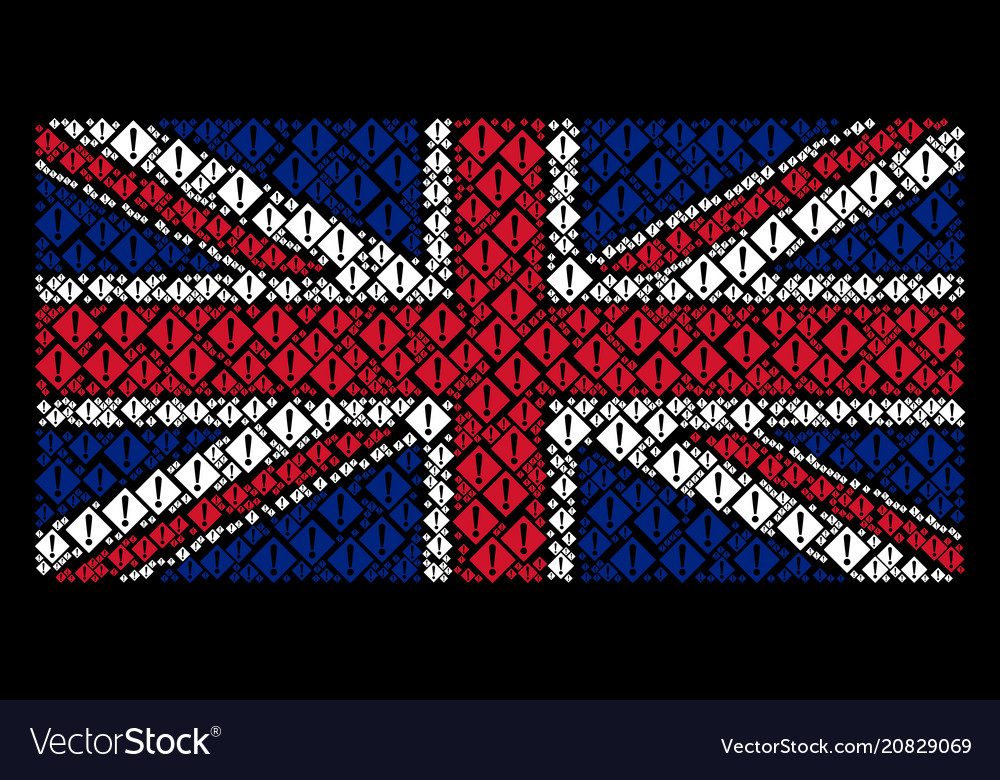 Uk flag pattern of warning icons