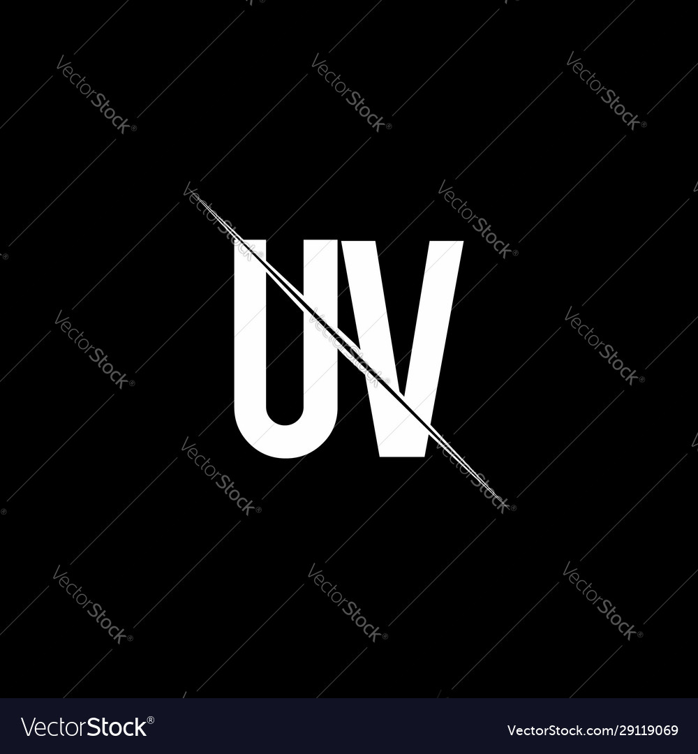 Uv logo monogram with slash style design template