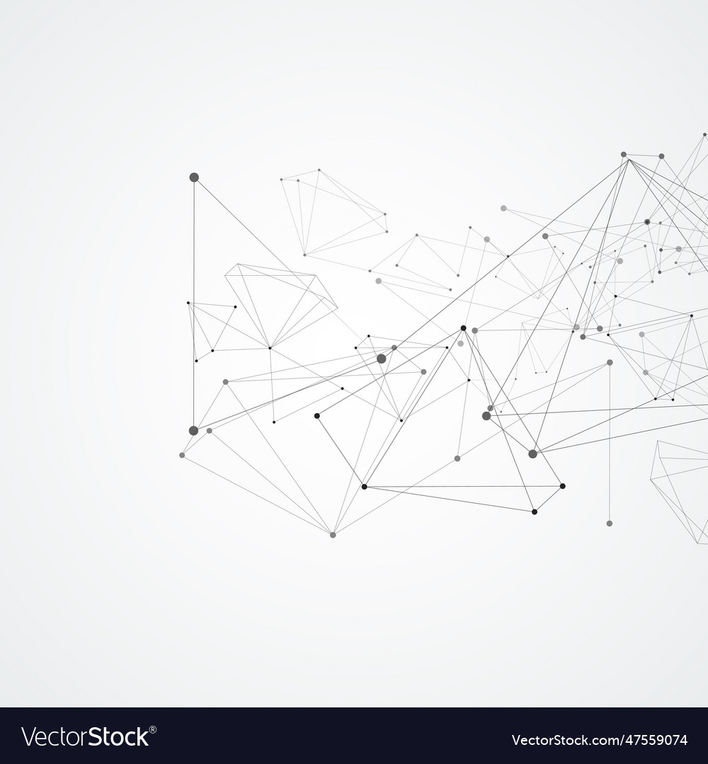 Abstract triangles space low poly connecting dots