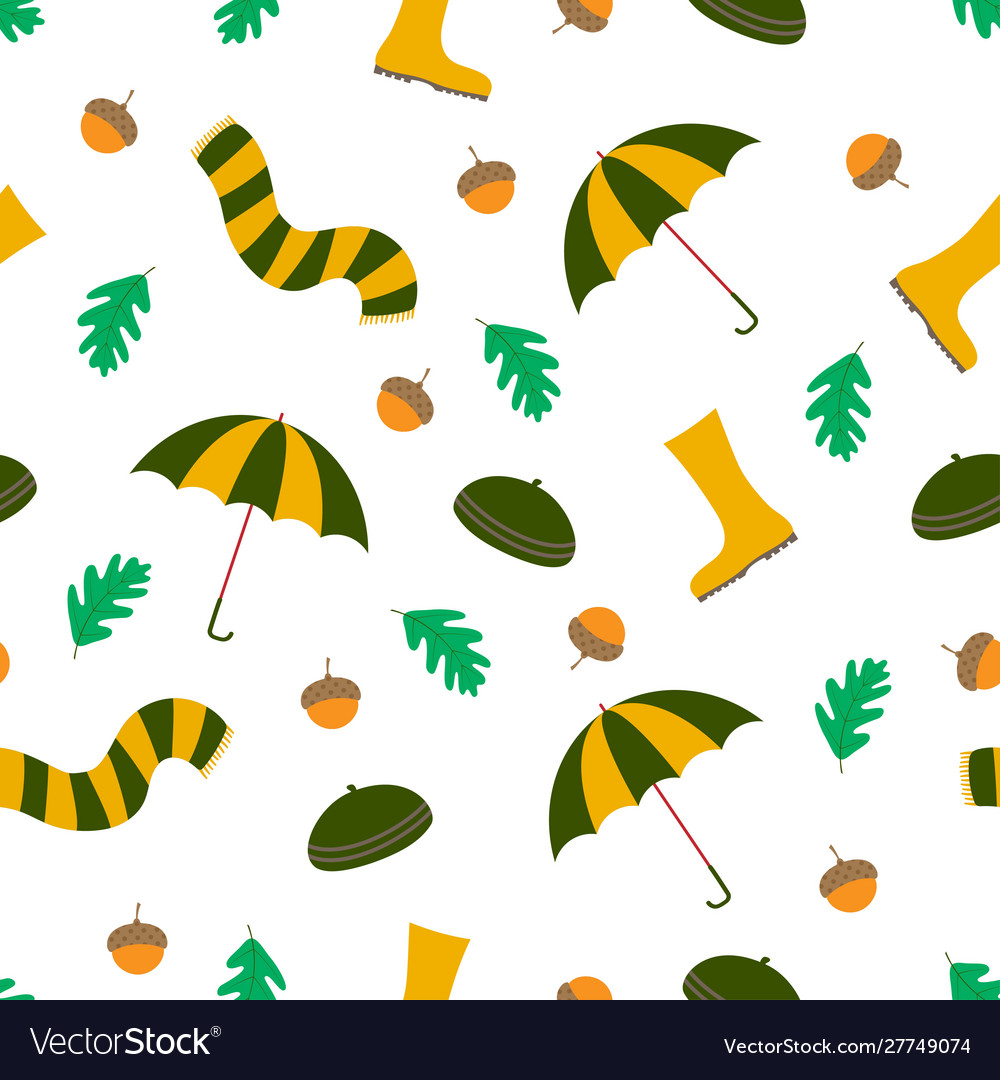 Autumn seamless pattern rainy season