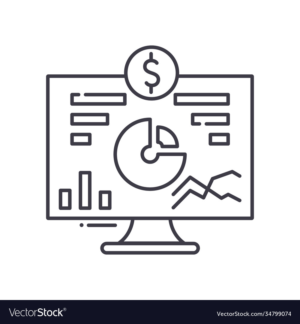 Business performance concept icon linear isolated Vector Image