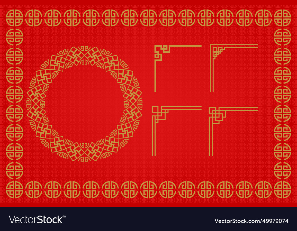 Chinese frame or border set on red background