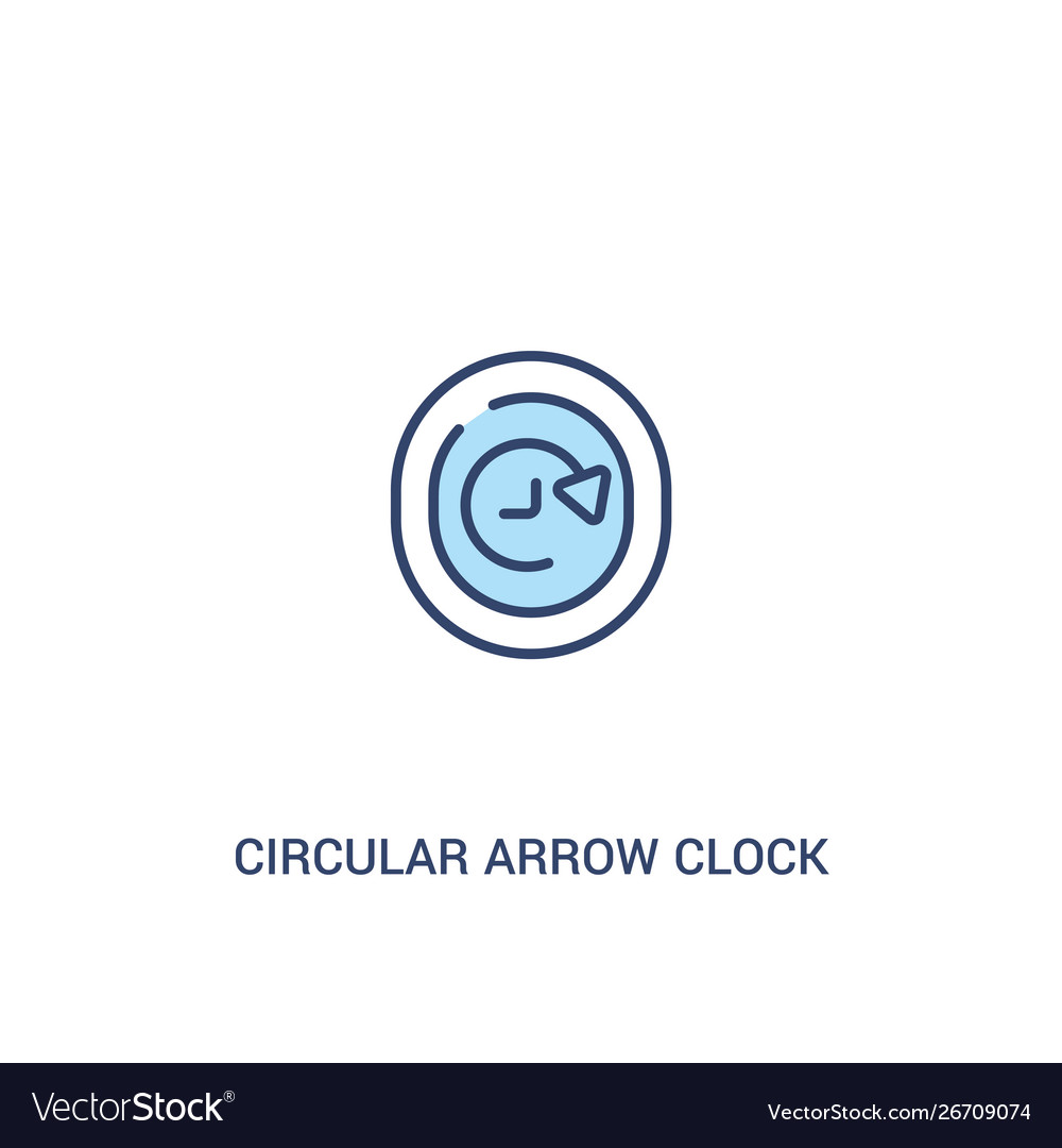 Circular arrow clock concept 2 colored icon