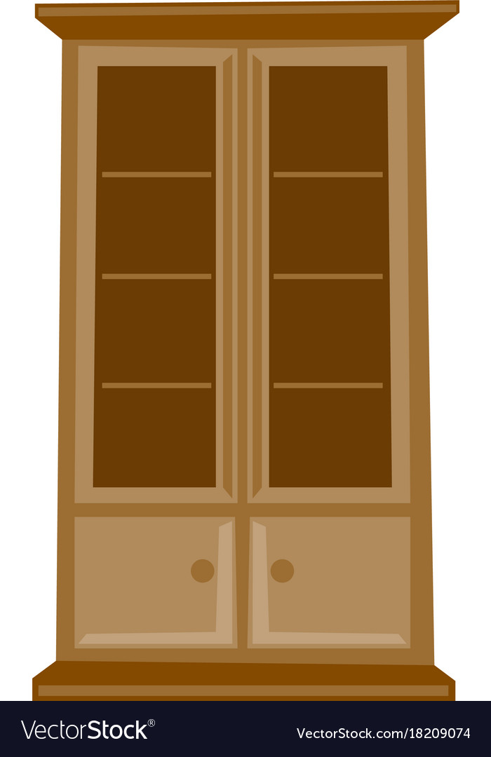 Classic wooden cabinet cartoon Royalty Free Vector Image